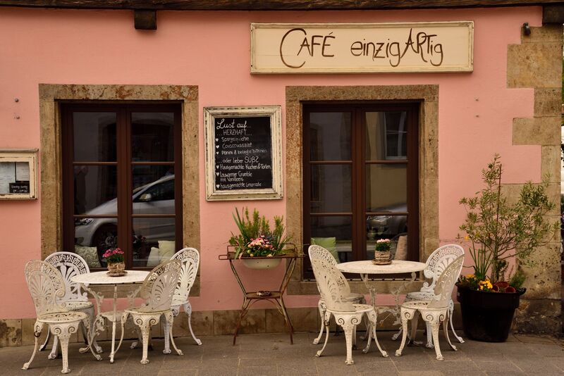 Cosy village café table and coffee in Mount Eden, Auckland