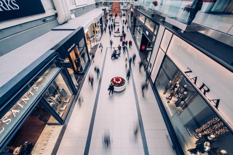 Busy Newmarket retail shopping street, Auckland