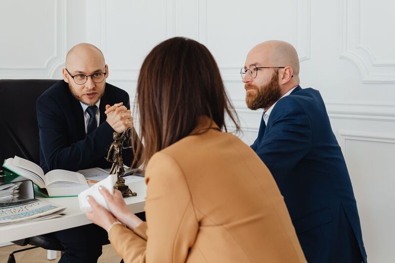 Family lawyer meeting a client in an Auckland law firm