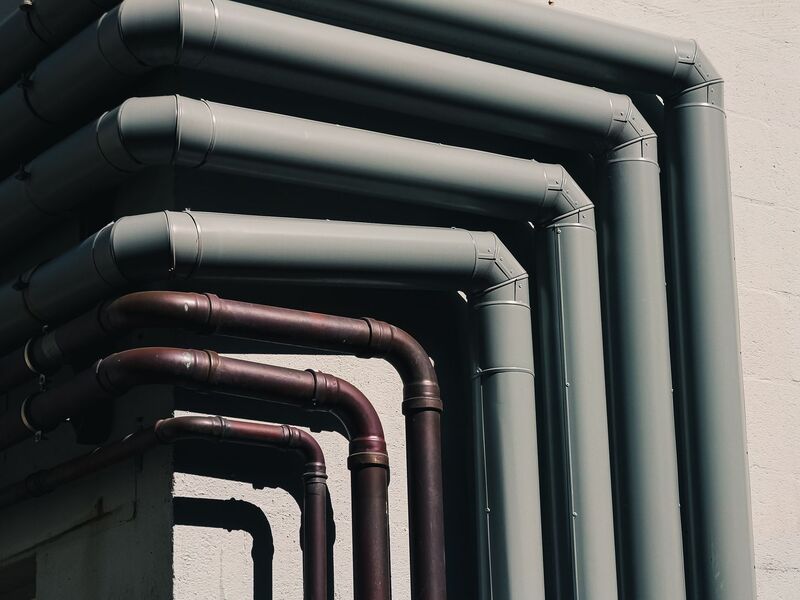 Copper plumbing pipes and fittings in an Auckland property
