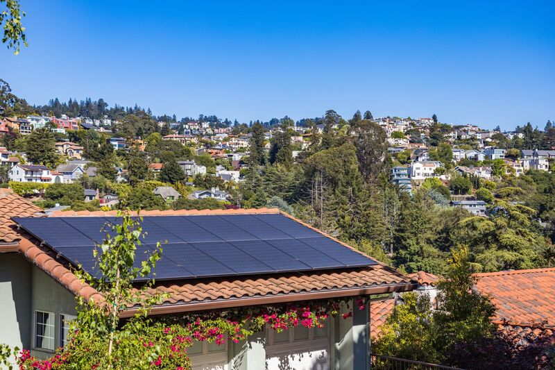 Solar panels installed on an Auckland home rooftop